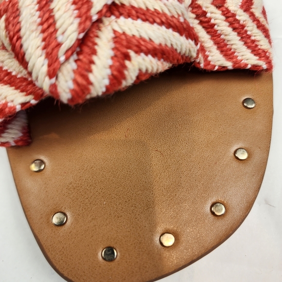 Universal Thread New Women's Red White Knotted Cotton Sandals Slipons Size 7 - Picture 4 of 7